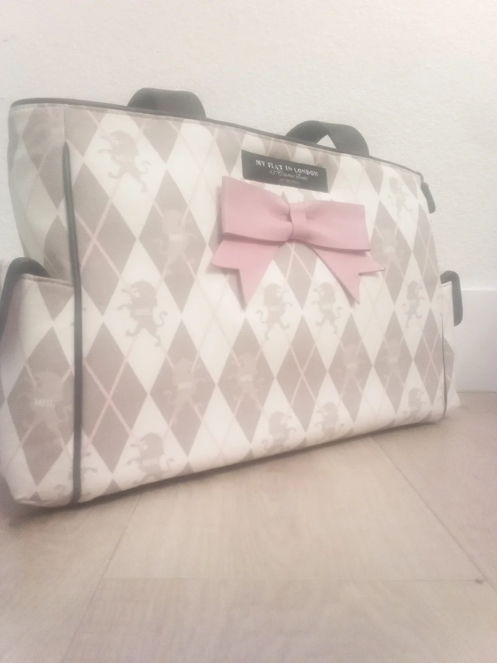 My Flat in London argyle diaper bag created by designer Jan Haedrich
